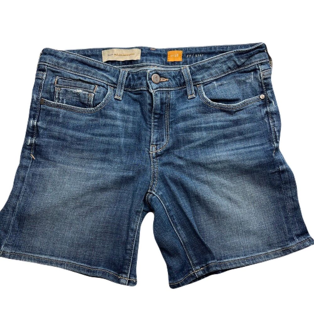 Anthropologie Pilcro And The Letterpress Jean Shorts Stet Distressed Denim Sz 28